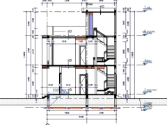Mẫu bản vẽ kiến trúc, kết cấu thiết kế biệt thự 3 tầng KT 8x13.5m thiết kế revit 2019