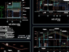 Mẫu bản vẽ mẫu kiến trúc mẫu nhà phố  8x18.7m