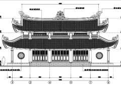 Mẫu bản vẽ nhà tam bảo thiết kế nhà 8 mái kiến trúc đình đền chùa cổ
