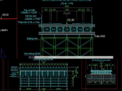 Mẫu bản vẽ thi công cầu tạm bằng thép l=2x12m, b=4,8m