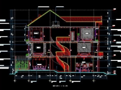 Mẫu bản vẽ thiết kế căn nhà 3 tầng diện tích 8x20.4m 