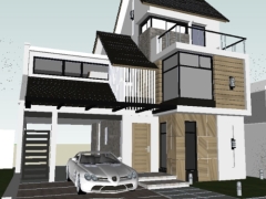 Mẫu bản vẽ thiết kế đầy đủ kiến trúc một căn biệt thự với diện tích 10x13m bằng phần mềm Sketchup 2018