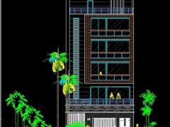 Mẫu bản vẽ thiết kế nhà ở kết hợp dinh doanh cao 6 tầng có diện tích 10x19.5m đầy đủ kiến trúc