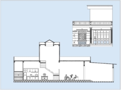 Mẫu bản vẽ thiết kế nhà phố 1 tầng kết hợp bán hàng 8x20m