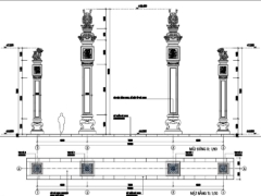 Mẫu bản vẽ thiết kế tứ trụ trong kiến trúc đình đền chùa nhà thờ cổ