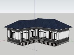 Mẫu biệt thự 1 tầng 12x13m dựng model sketchup