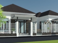 Mẫu biệt thự 1 tầng mái nhật với diện tích 7x12.9m