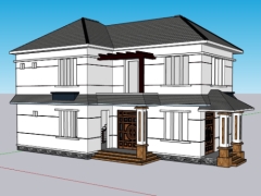 Mẫu biệt thự 2 tầng 10x13m model sketchup