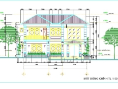 Mẫu biệt thự 2 tầng 15.5x7m  gồm