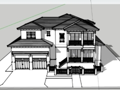 Mẫu biệt thự 2 tầng 19.6x22m file sketchup