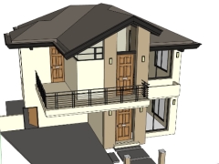 Mẫu biệt thự 2 tầng file sketchup 6x11m