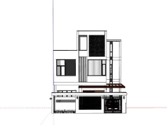 Mẫu biệt thự 3 tầng 10x13m file sketchup