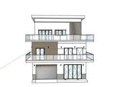 Mẫu biệt thự 3 tầng 10x17m file sketchup đẹp