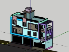 Mẫu biệt thự 3 tầng 15x5m file su 