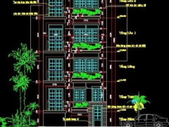 Mẫu biệt thự phố kích thước thiết kế 6x14.5m bản vẽ 5 tầng+ hầm (kiến trúc, kết cấu, điện nước)