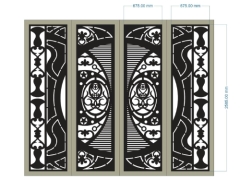Mẫu cnc cổng 4 cánh hoa văn đặc biệt