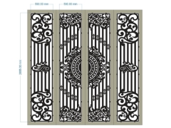 Mẫu cnc cổng 4 cánh sang trọng