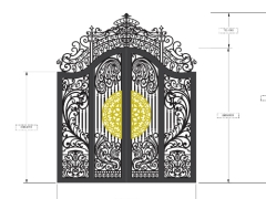 Mẫu cổng vòm 4 cánh mẫu họa tiết lá tây cao cấp
