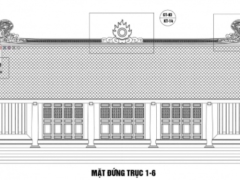 Mẫu file cad chùa diện tích xây dựng 14.6x8.6m