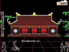Mẫu file cad kiến trúc, kết cấu sơ bộ thiết kế chùa thôn Hấn