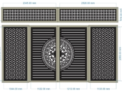 Mẫu mẫu cnc cổng 4 cánh và ô thoáng dxf