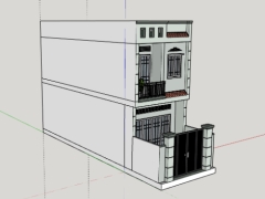 Mẫu mẫu nhà phố 2 tầng 4x10.7m .skp