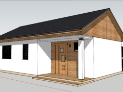 Mẫu nhà cấp 4 đẹp file sketchup 8x12m