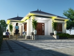 Mẫu nhà cấp 4 diện tích thiết kế xây dựng 12x12m