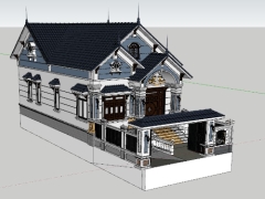 Mẫu nhà mái thái bán hầm 8x15m