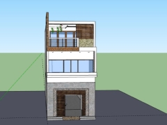 Mẫu nhà phố 2 tầng 5.5x20m dựng model sketchup việt nam