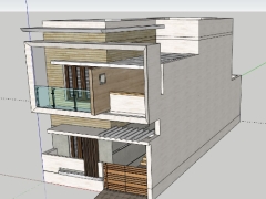 Mẫu nhà phố 2 tầng 6x15m model sketchup