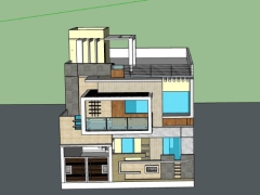 Mẫu nhà phố 2 tầng 9x16m model .skp