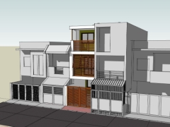 Mẫu nhà phố 3 tầng 3.3x16.5m model .skp