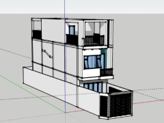 Mẫu nhà phố 3 tầng 3.5x17m dựng model sketchup 