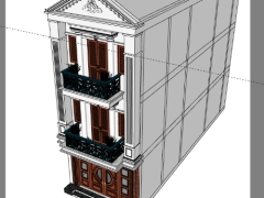 Mẫu nhà phố 3 tầng 5x18m dựng model .skp
