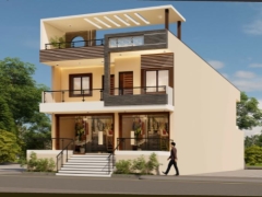 Mẫu nhà phố 3 tầng 7x29m model sketchup 