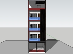Mẫu nhà phố 5 tầng 6.4x13m model sketchup
