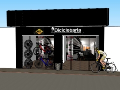 Mẫu quán bán xe đạp model sketchup