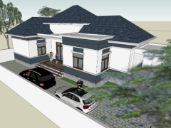 Mẫu sketchup nhà cấp 4 đẹp mắt miễn phí mới nhất