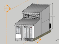 Mẫu sketchup nhà phố 2 tầng 4x10m