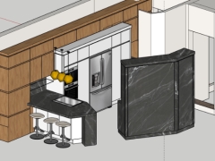 Mẫu sketchup nội thất phòng bếp cao cấp nhất