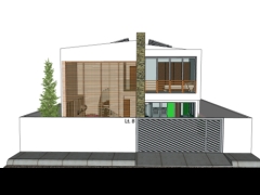 Mẫu sketchup việt nam nhà biệt thự 2 tầng đẹp mắt miễn phí