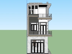 Mẫu skethchup nhà ở 3 tầng 4.8x18.7m