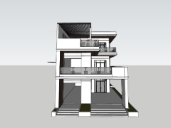 Mẫu skp nhà biệt thự 3 tầng 8.1x15.4m