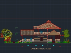 Mẫu thiết kế nhà hàng sân vườn độc đáo (Diện tích xây dựng 333m2, diện tích vườn 667m2, tổng S 1000m2).