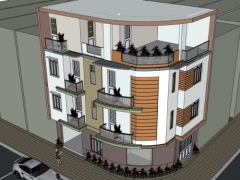Mẫu thiết kế nhà hóc phố 4 tầng kích thước 7.4x11.5m bằng sù, file mặt bằng cad