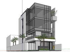 Mẫu thiết kế nhà phố 4 tầng model 3d .skp