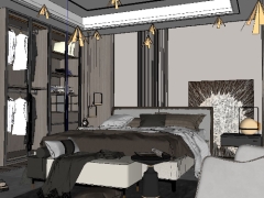Mẫu thiết kế Su 3D nội thất phòng ngủ sang trọng 2021