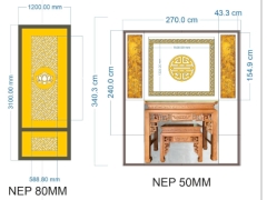 Mẫu vách ngăn phòng thờ file cad đẹp