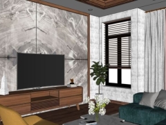 Miễn phí Thiết kế mẫu nội thất phòng khách dựng sketchup 